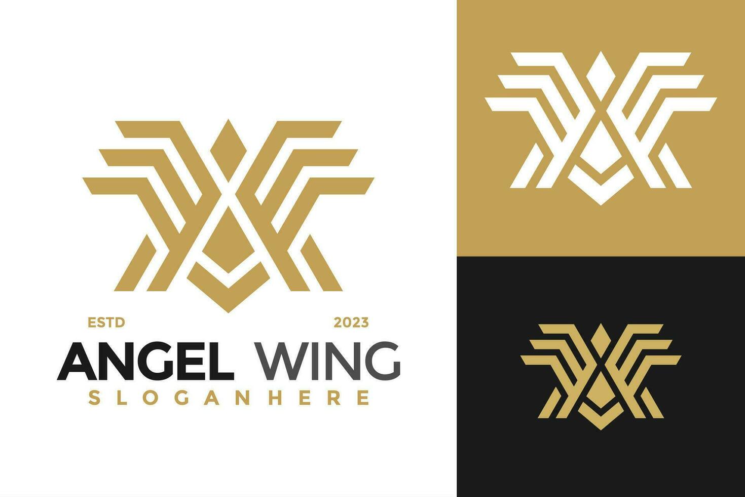 lettera un' angelo Ali logo design vettore simbolo icona illustrazione