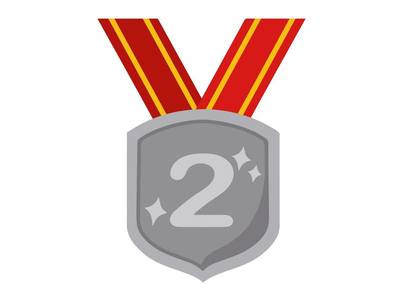 2 ° posto argento medaglia illustrazione vettore