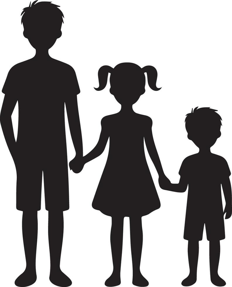 famiglia silhouette isolato al di sopra di bianca sfondo modificabile vettore illustrazione