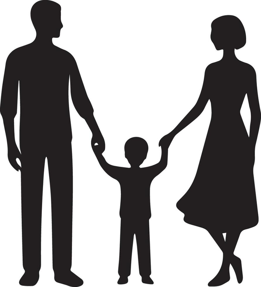 famiglia silhouette isolato al di sopra di bianca sfondo modificabile vettore illustrazione