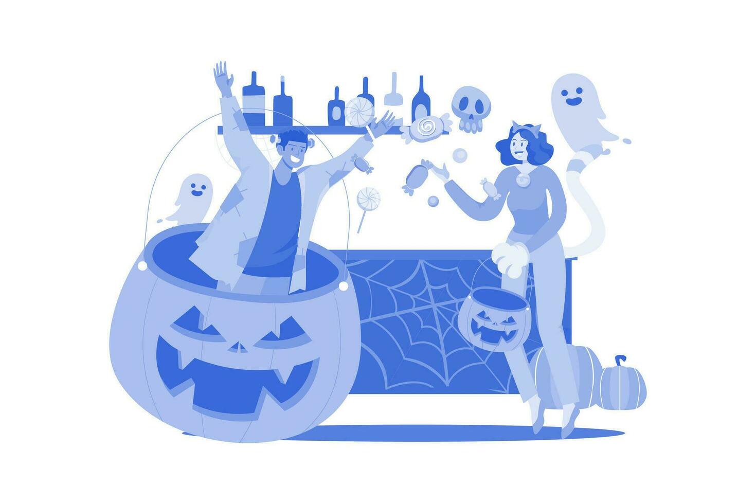 Halloween illustrazione concetto su un' bianca sfondo vettore