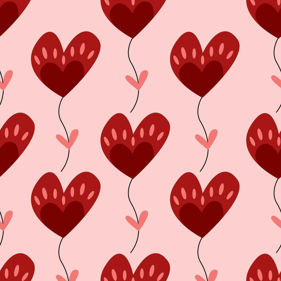 cartone animato festivo stagione palloncini e san valentino cuori modello per involucro carta e bambini Abiti Stampa e tessuti e biancheria e confezione vettore