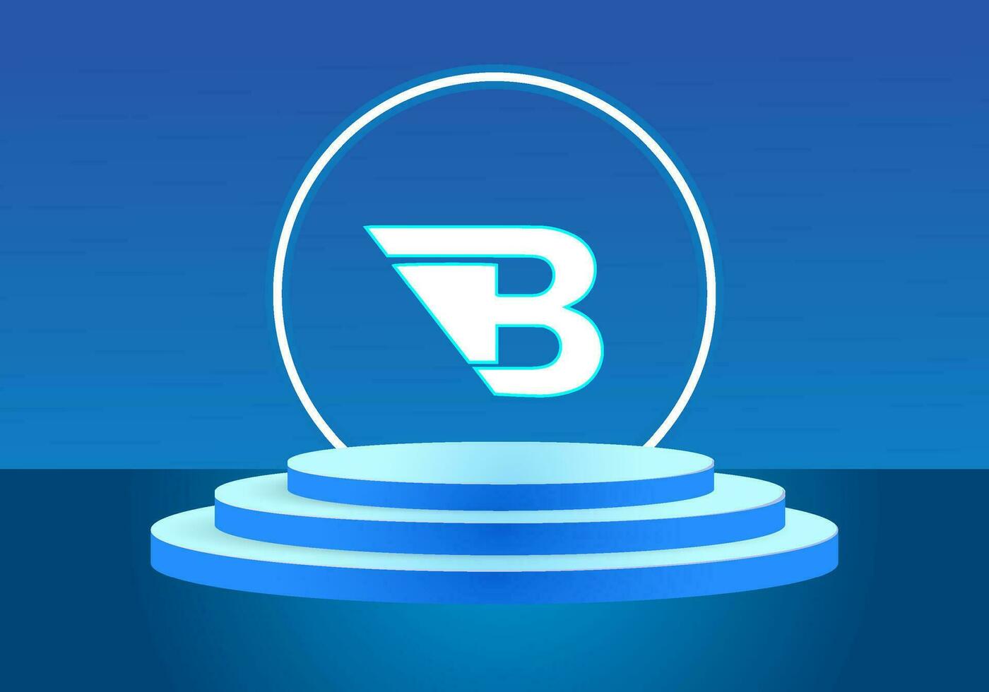 lettera B blu logo cartello. vettore logo design per attività commerciale.