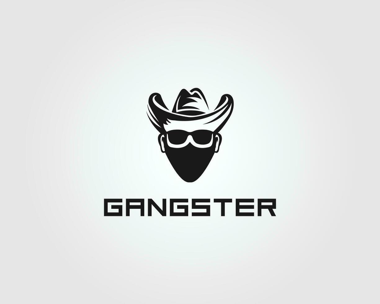 gangster o pirata logo design elementi simboli vettore modello.