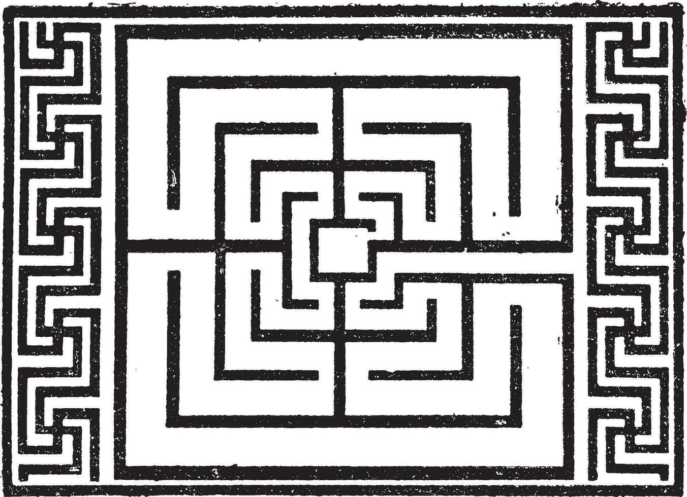 labirinto, Vintage ▾ incisione. vettore