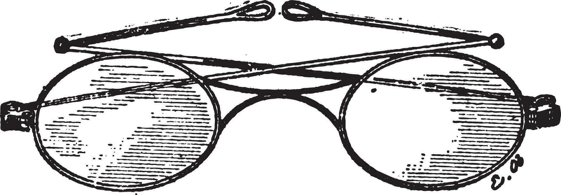 occhiali, K ponte, Vintage ▾ incisione. vettore