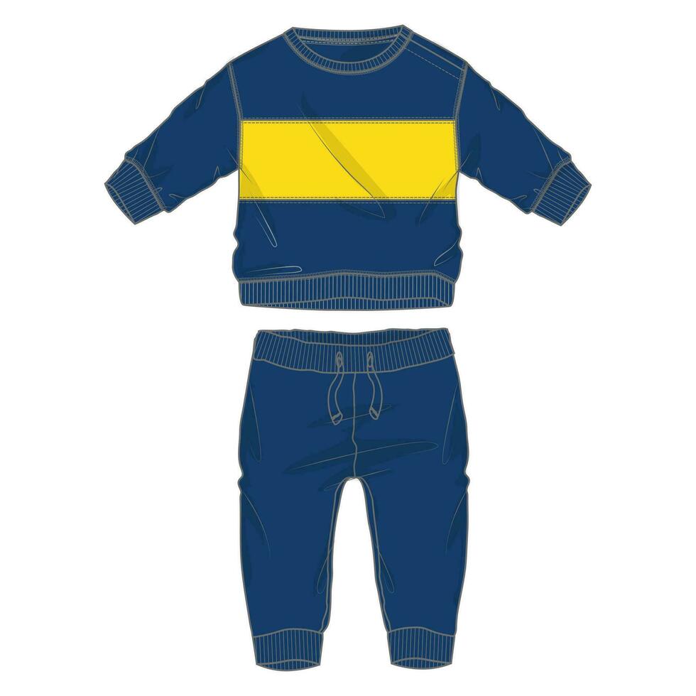 felpa con jogger pantaloni della tuta ansimare vettore illustrazione modello per bambini