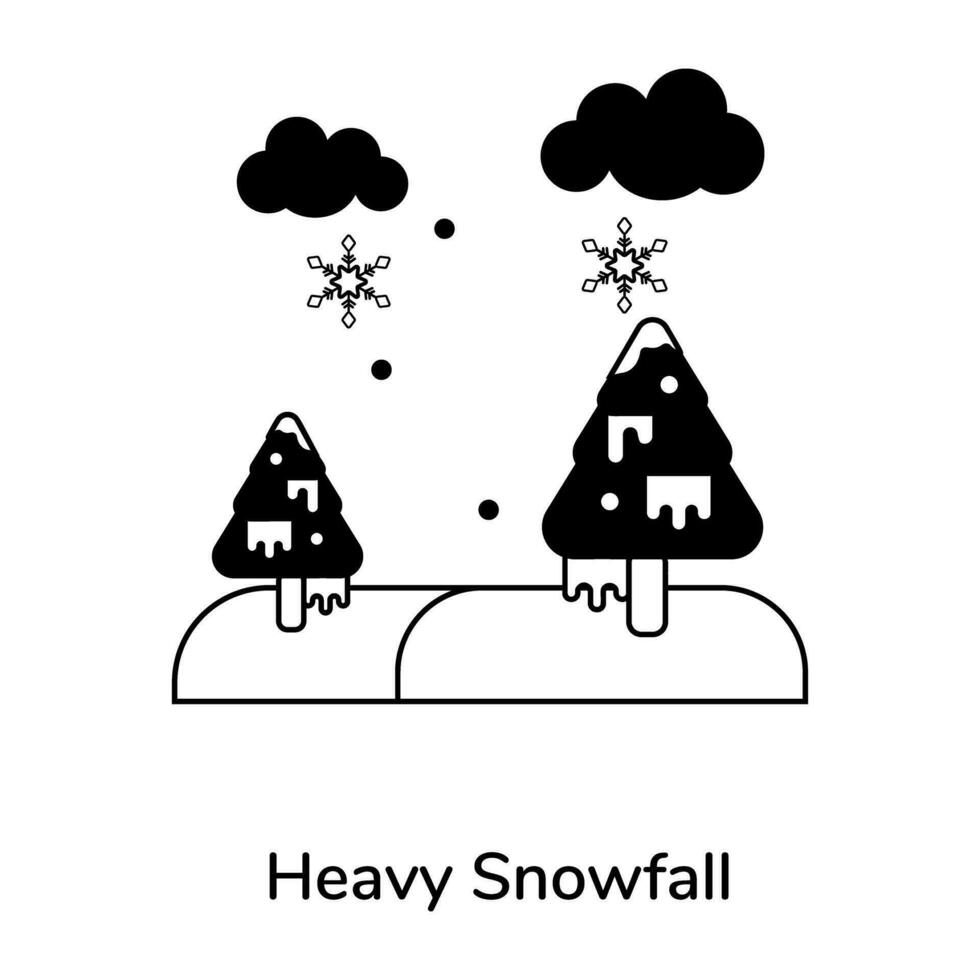 di moda pesante nevicata vettore