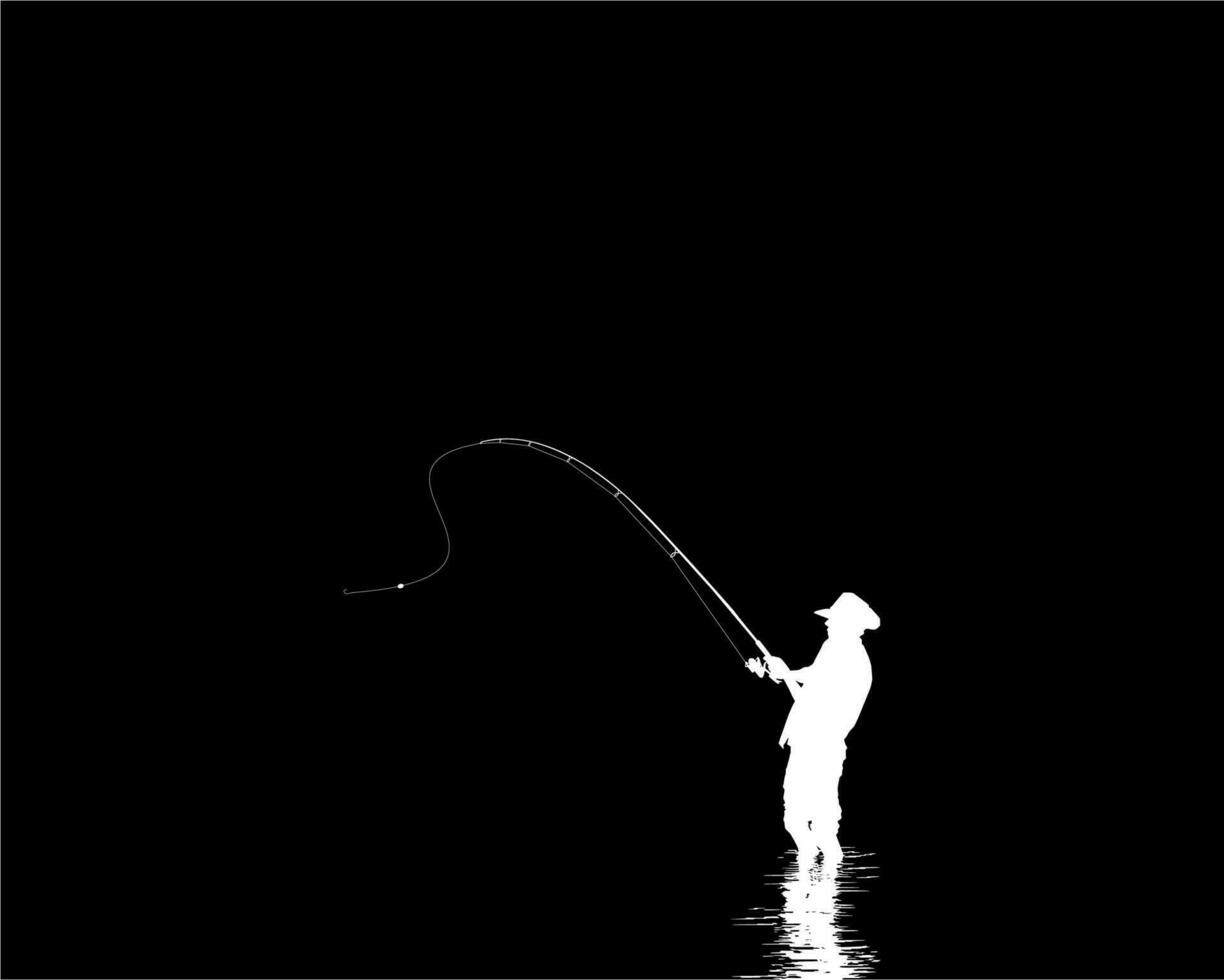 pescatore uomo silhouette, per arte illustrazione, pittogramma, sito web, logo genere o grafico design elemento. vettore illustrazione