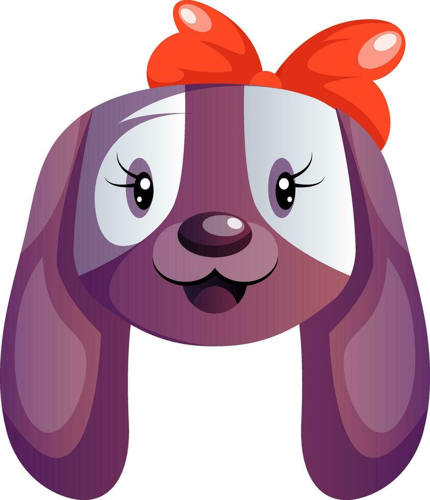 viola cartone animato cane con rosso cravatta vettore illustartion su bianca sfondo