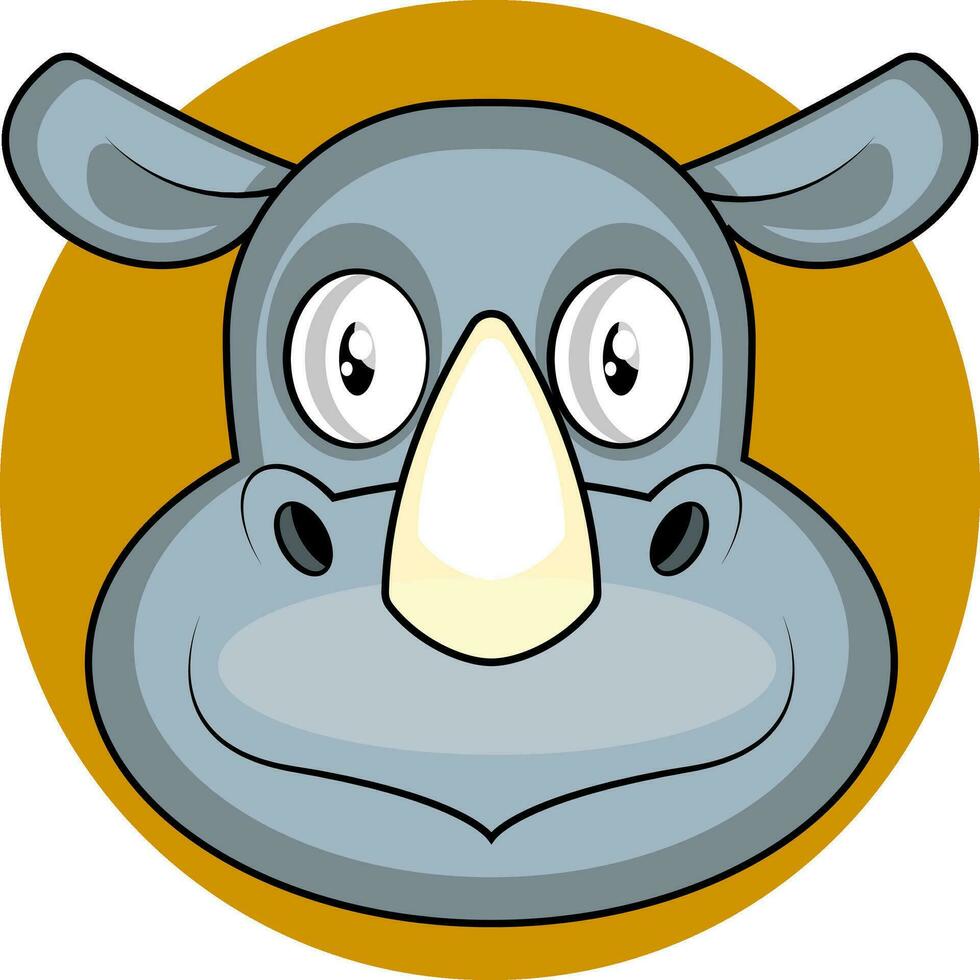 carino cartone animato grigio rinoceronte vettore illustrazione su bianca sfondo
