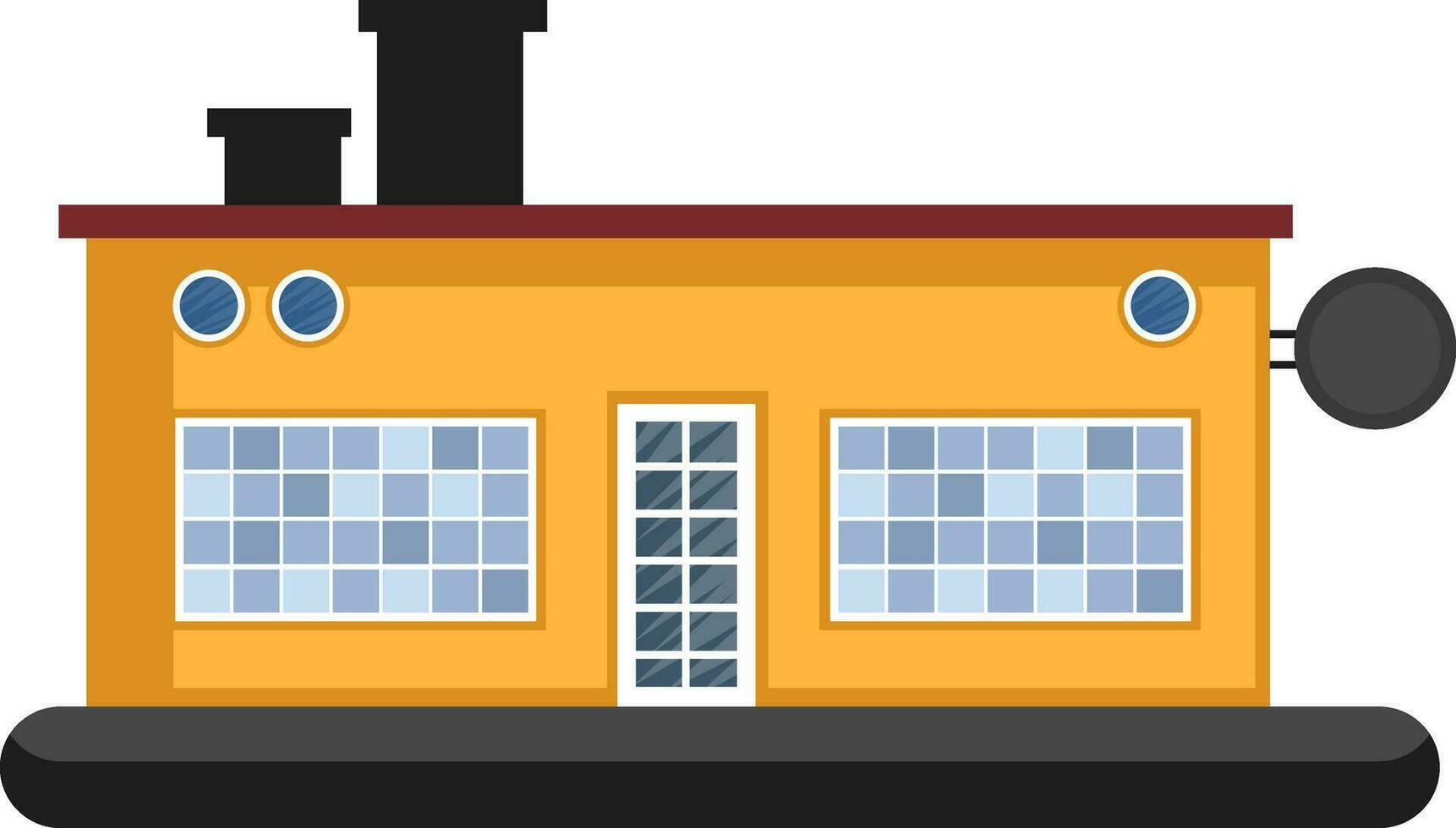 cartone animato arancia edificio con rosso tetto vettore illustartion su bianca sfondo