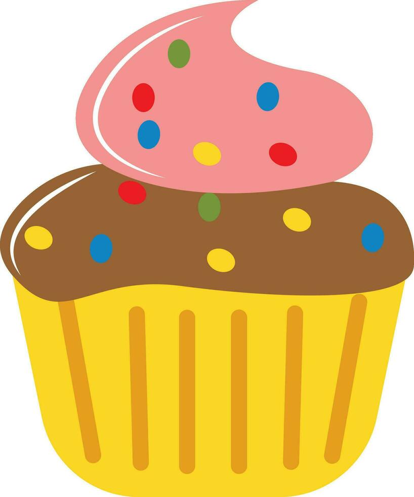 cupcake, illustrazione, vettore su bianca sfondo