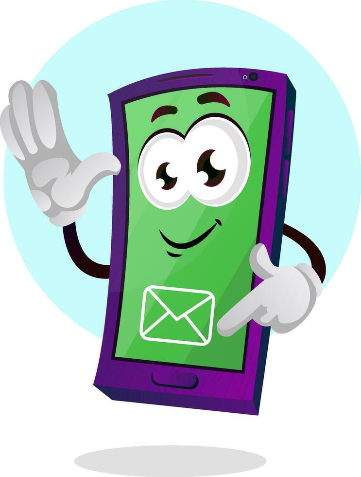 mobile emoji mostrando Messaggio icona illustrazione vettore su bianca sfondo