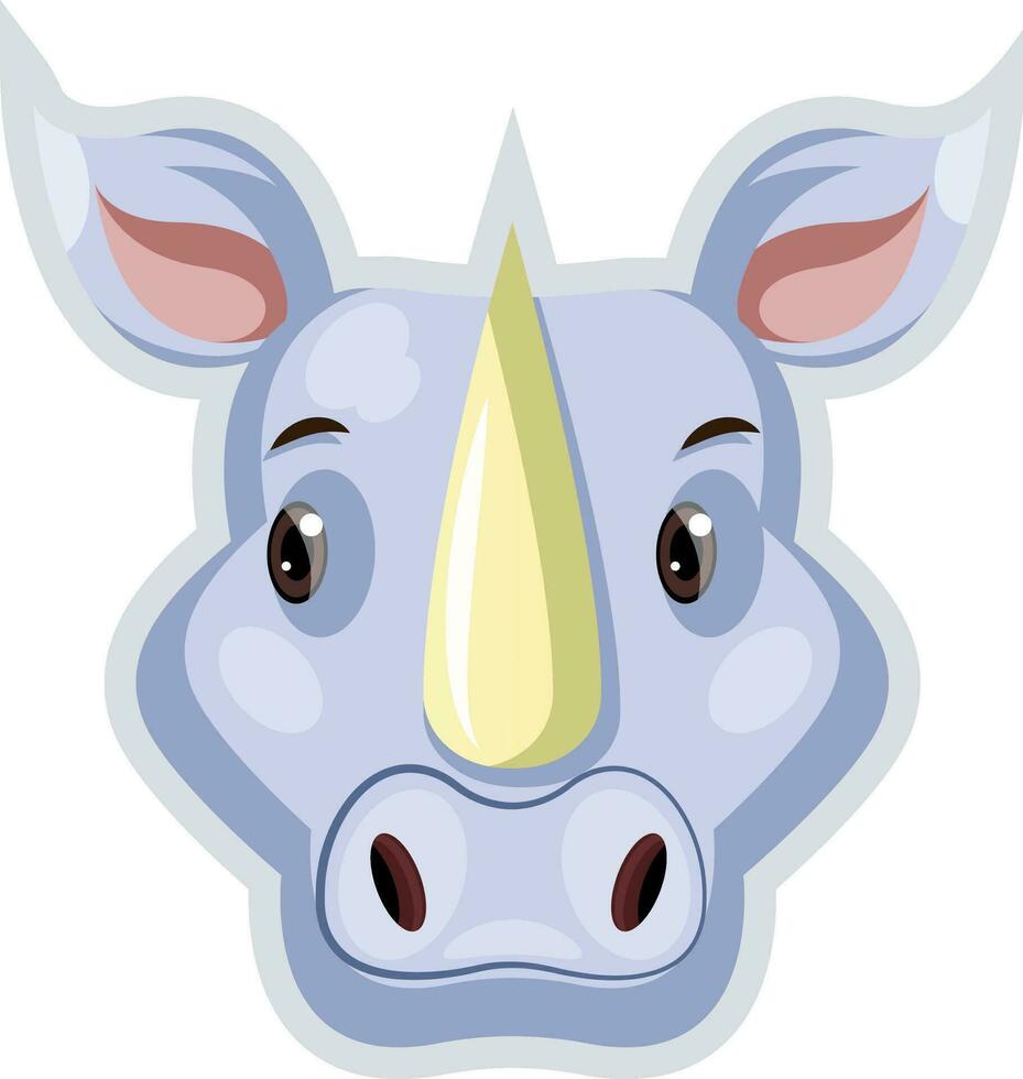 blu rinoceronte, illustrazione, vettore su bianca sfondo.