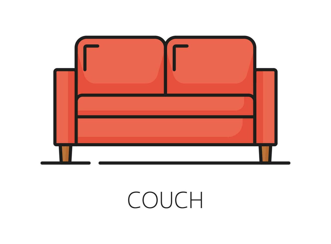 divano mobilia icona, casa interno design articolo vettore