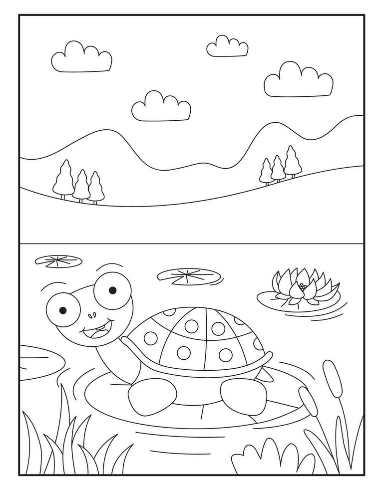 tartaruga colorazione pagine per bambini vettore