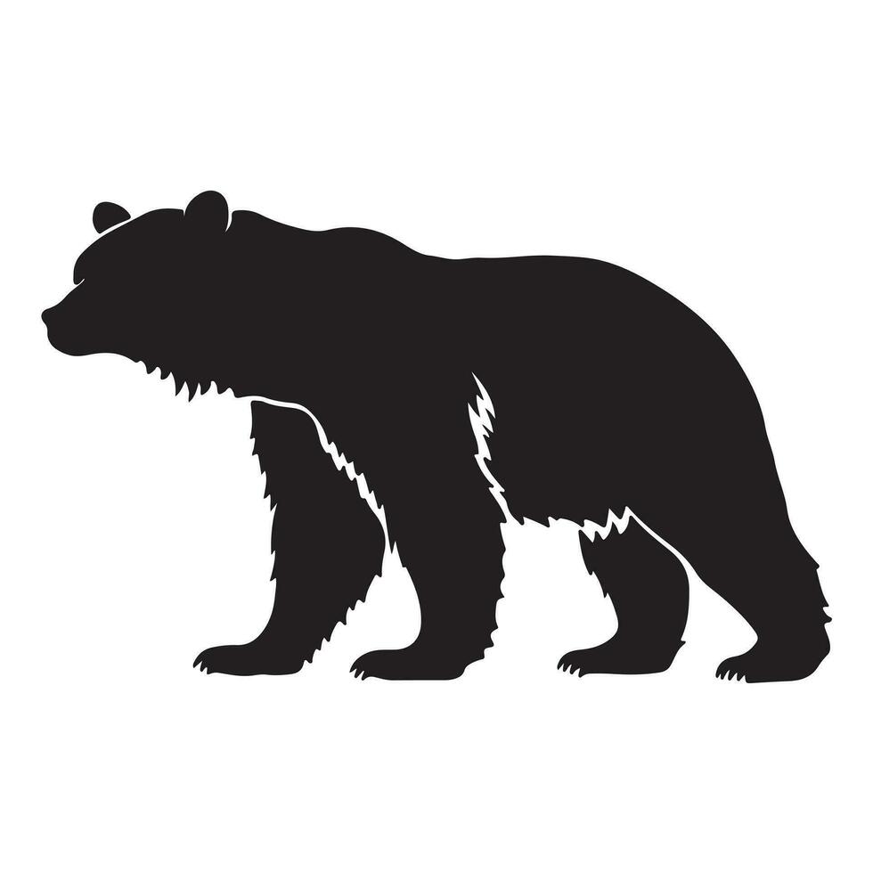 un' nero silhouette grizzly orso animale vettore