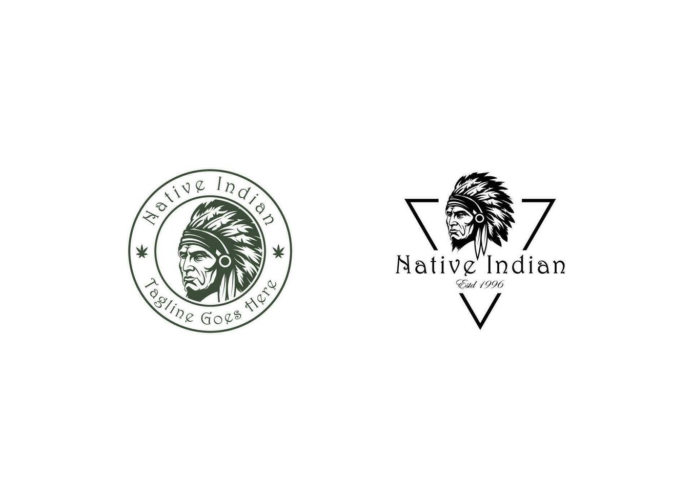 indiano uomo logo Vintage ▾ stile capo apache portafortuna design personaggio nero e aspetta silhouette vettore illustrazione
