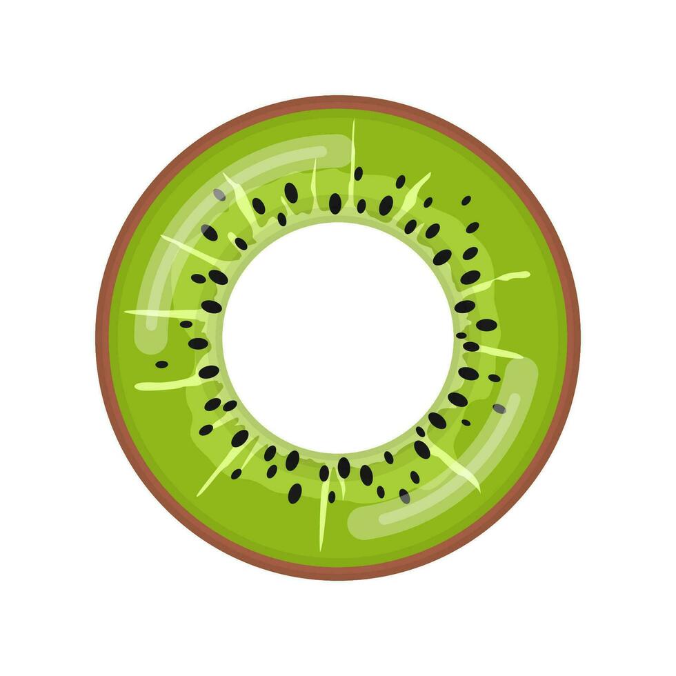 gonfiabile nuoto squillare guardare piace Kiwi frutta isolato su bianca sfondo, gomma da cancellare galleggiante piscina salvavita squillo, boa bambini spiaggia estate mare acqua tema. vettore illustrazione icona.