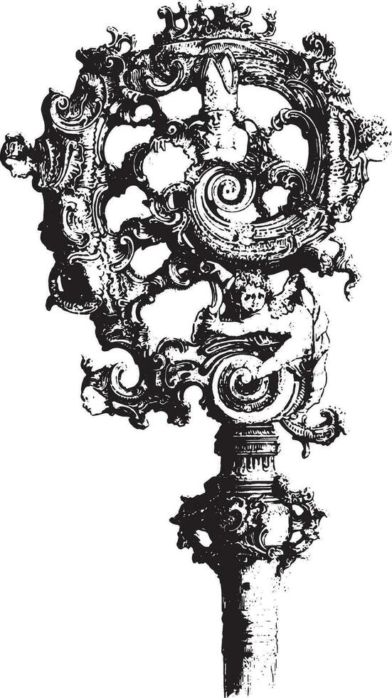 croce avorio diciottesimo secolo Tedesco opera, Vintage ▾ incisione. vettore
