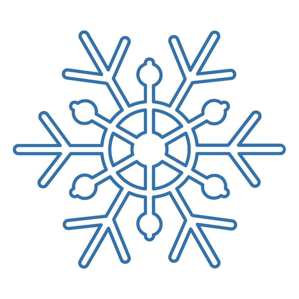 inverno blu soffice fiocco di neve magro accarezzato icona vettore