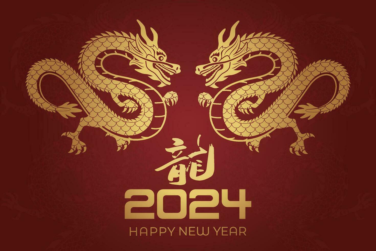 contento Cinese nuovo anno 2024 Cinese zodiaco anno di il Drago vettore