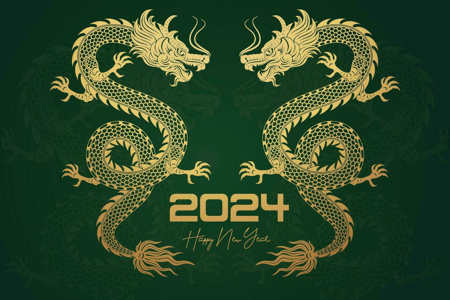 contento Cinese nuovo anno 2024 Cinese zodiaco anno di il Drago vettore