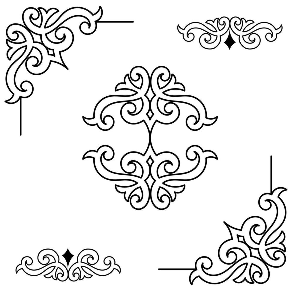 vettore illustrazione di decorativo angolo telaio impostare. mano disegnare di angoli diverso forme fiore decorazione vettore design scarabocchio schizzo stile per nozze e striscione.