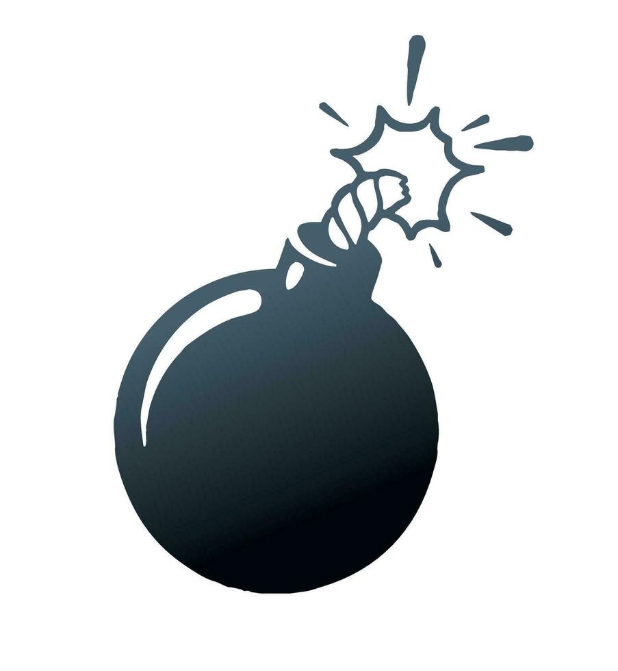 illustrazione di un' ardente vecchio nucleo. un Immagine di un' bomba con un' fusibile vettore