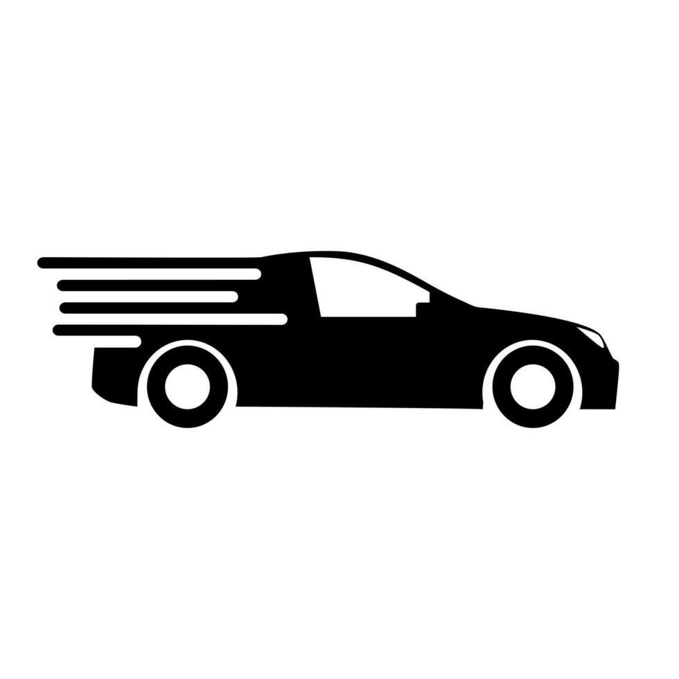 silhouette macchina. veloce spedizione consegna piatto icona per trasporto. vettore illustrazione