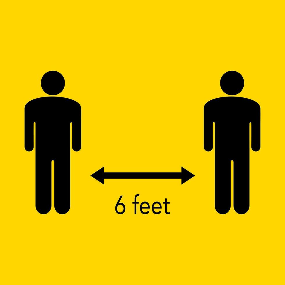 sociale distanziamento mantenere il tuo distanza 6 piedi icona.vettore illustrazione eps vettore