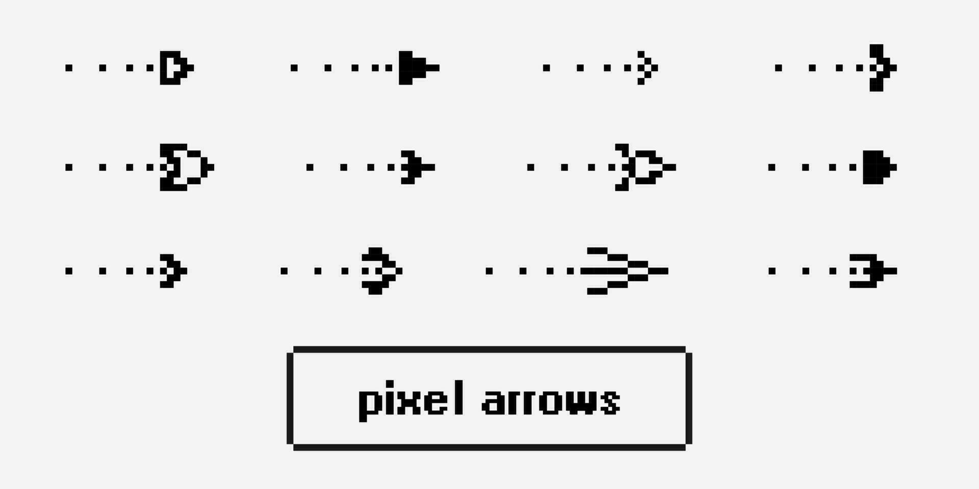 pixel icone, segni, freccia simboli per interfaccia disegno, ragnatela disegno, applicazioni, presentazioni e tanto Di Più vettore