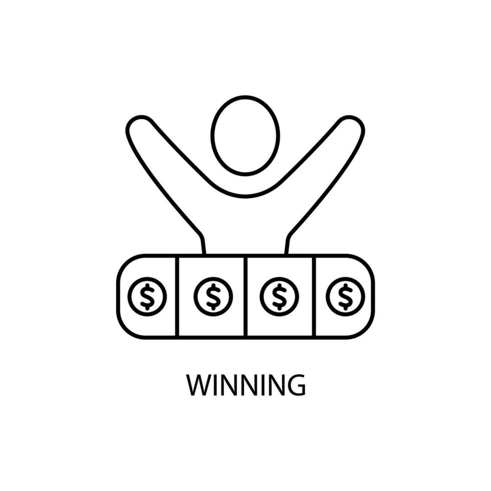 ewin i soldi concetto linea icona. semplice elemento illustrazione. vincere i soldi concetto schema simbolo design. vettore