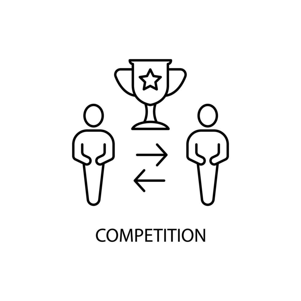 concorrenza concetto linea icona. semplice elemento illustrazione. concorrenza concetto schema simbolo design. vettore
