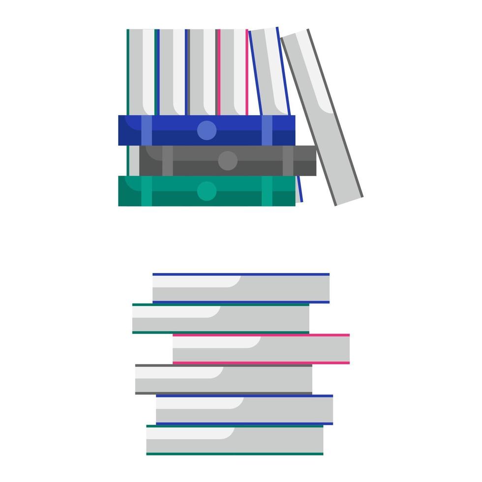 design piatto di una pila di libri colorati 2 vettore