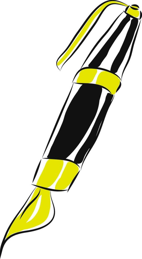 semplice cartone animato nero penna vettore illustrazione su bianca sfondo