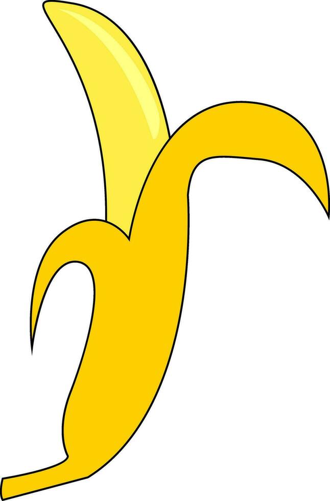 cartone animato giallo Banana vettore illustrazione su bianca sfondo