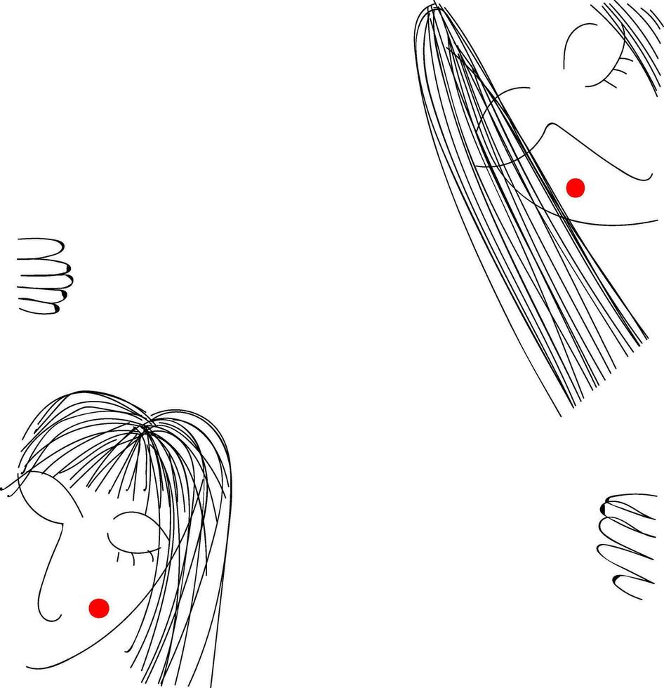 Due cartone animato ritratti vettore illustrazione su bianca sfondo
