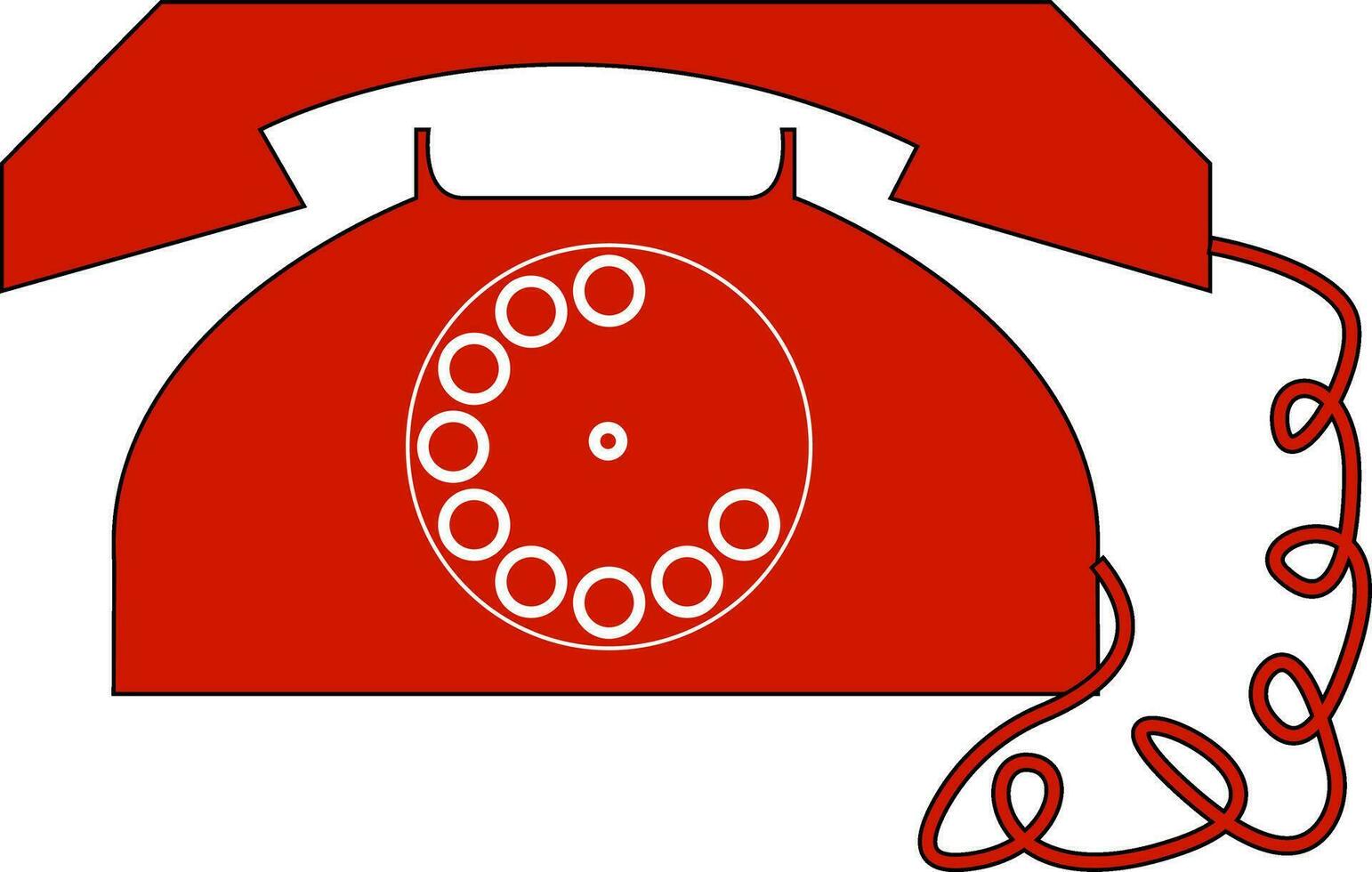 Vintage ▾ rosso telefono vettore illustrazione su bianca sfondo