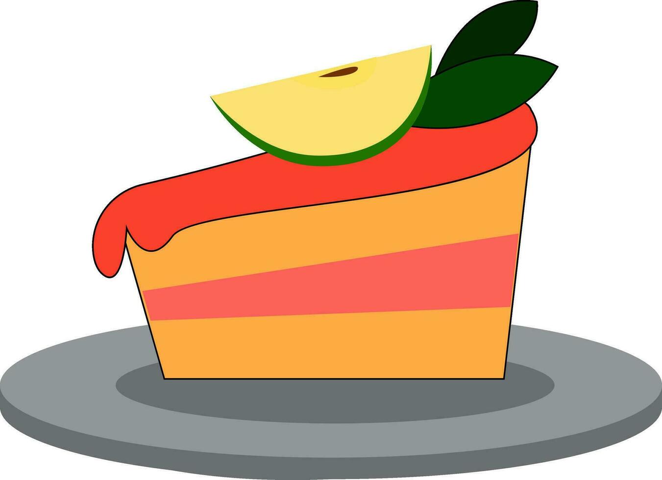 Due strato celebrazione torta con ciliegia decorazione vettore o colore illustrazione