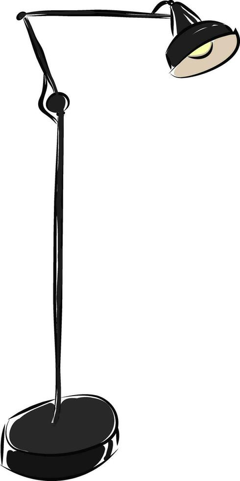 nero in piedi pavimento lampada vettore illustrazione su bianca sfondo
