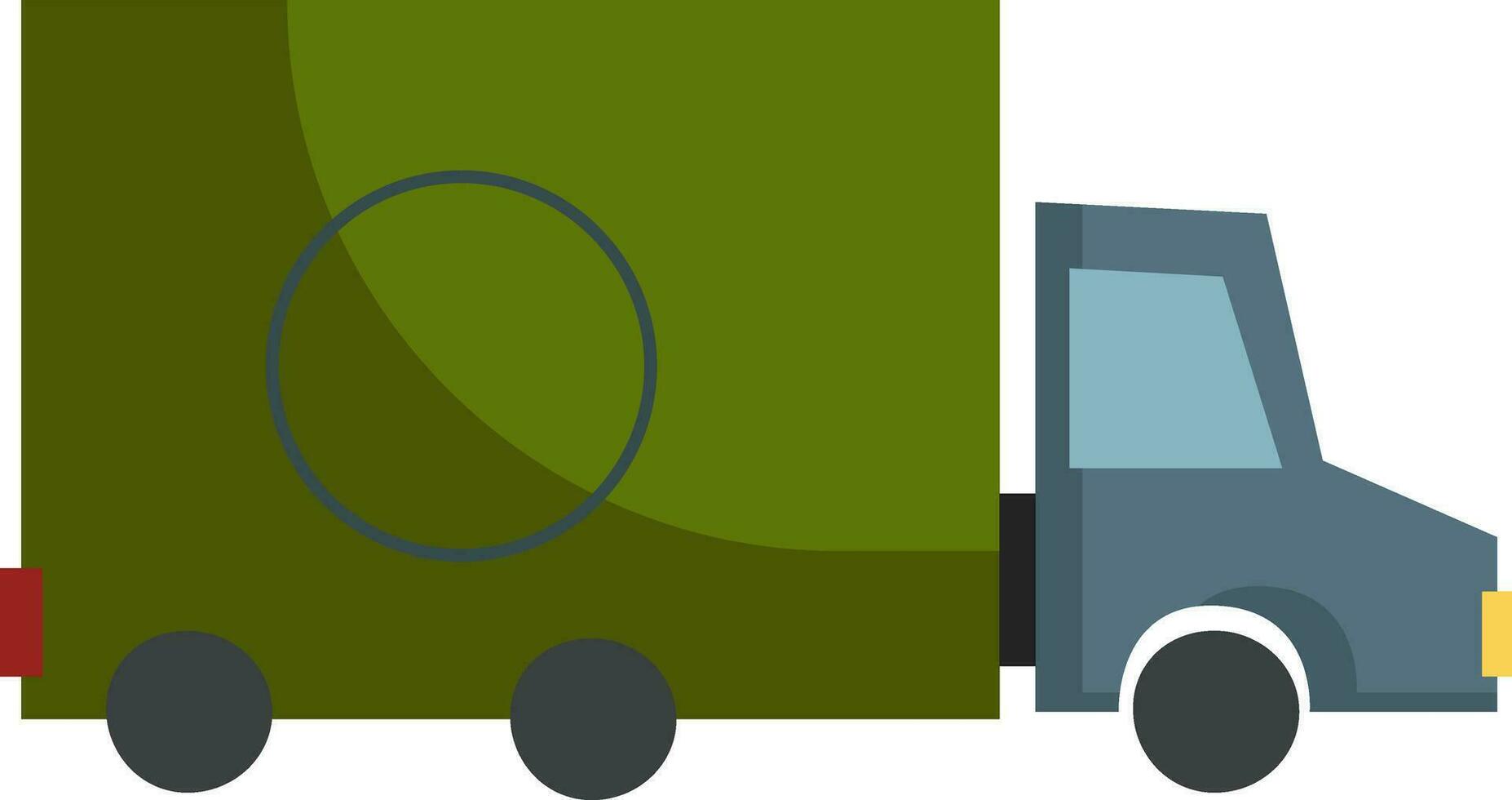 un' blu e verde colorato camion con un' rosso leggero a suo indietro vettore o colore illustrazione