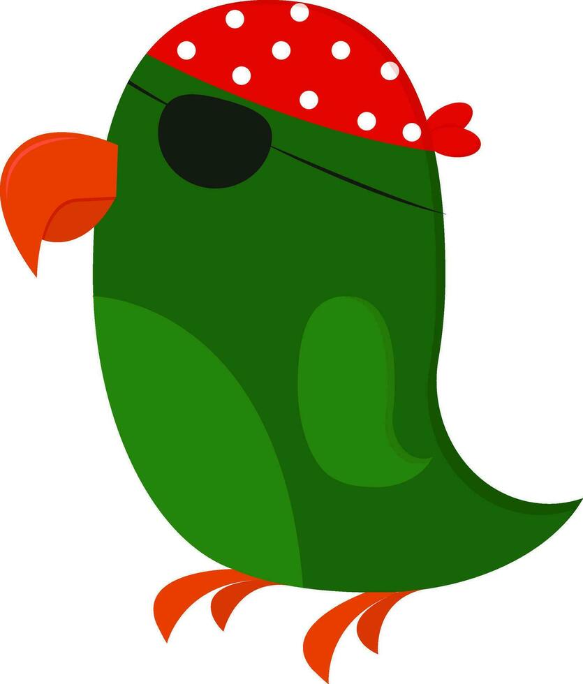 clipart di un' verde di pirata pappagallo vettore o colore illustrazione