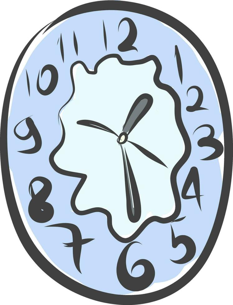 tempo visualizzato 8 alle nel un' parete orologio vettore o colore illustrazione