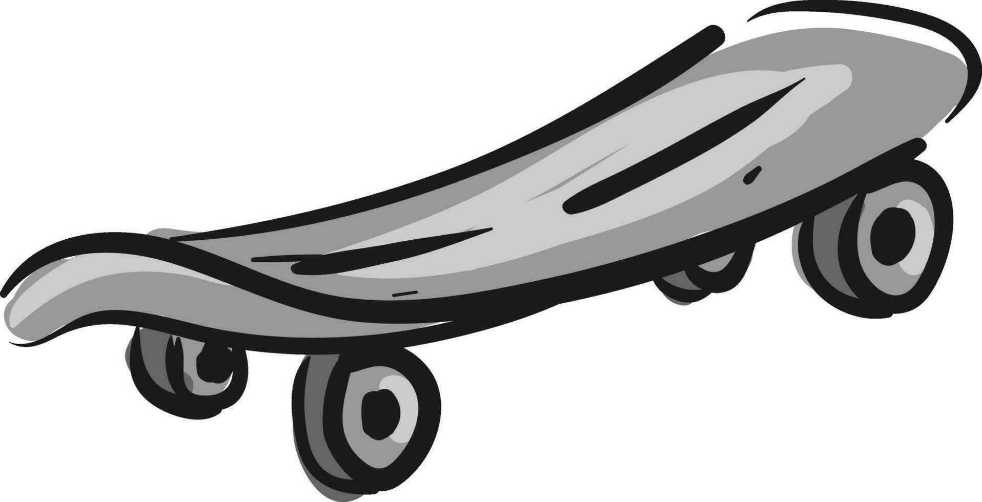 grigio skateboard con grigio ruote illustrazione vettore su bianca sfondo