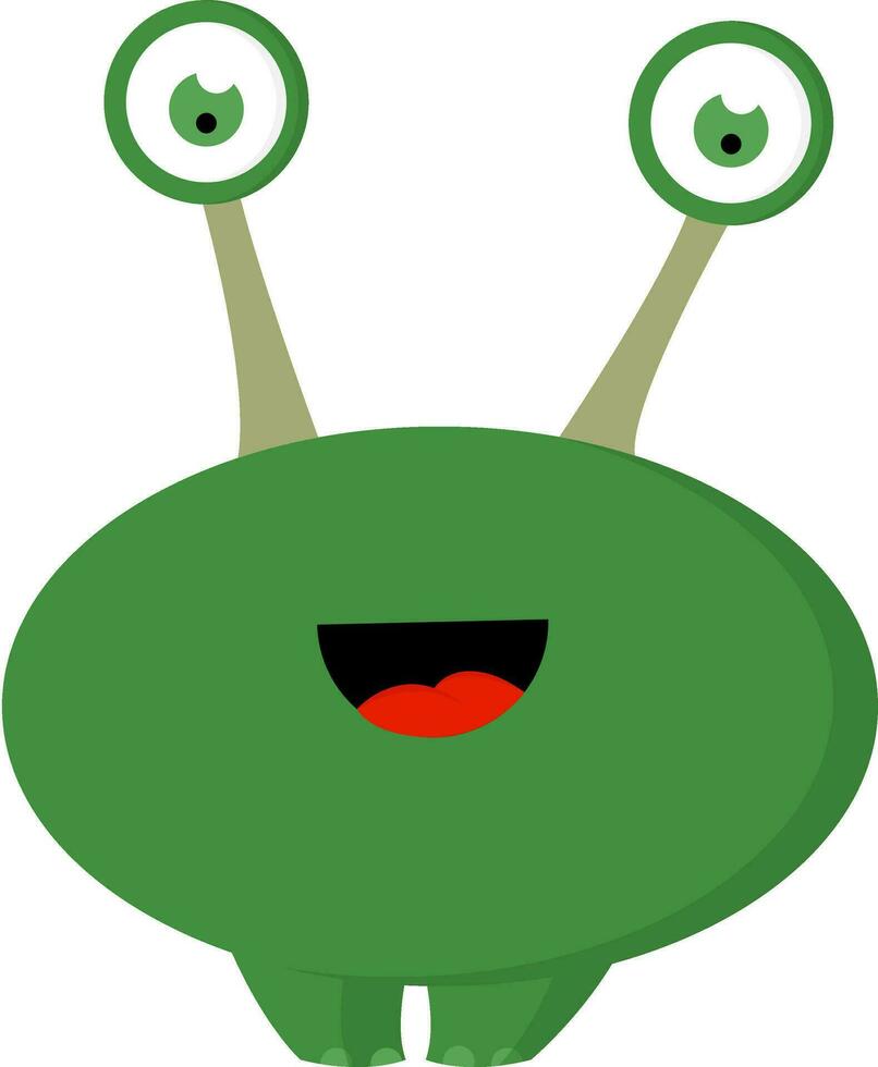 un' contento verde alieno vettore o colore illustrazione