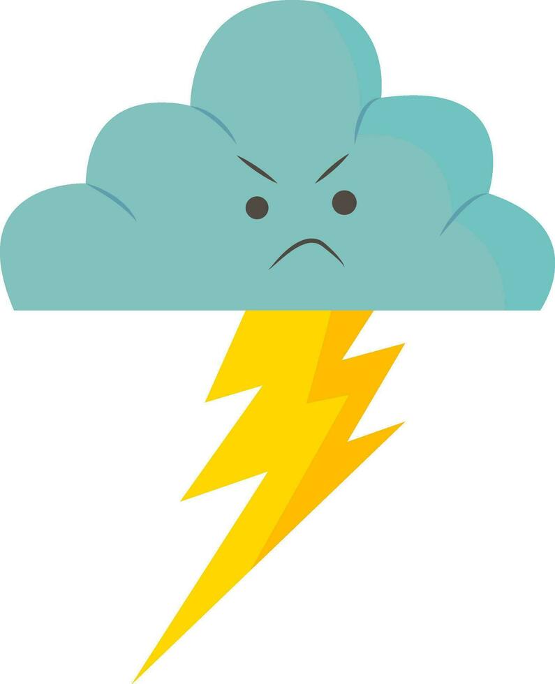 un arrabbiato pioggia nube con tuono lampeggiante a partire dal esso vettore o colore illustrazione
