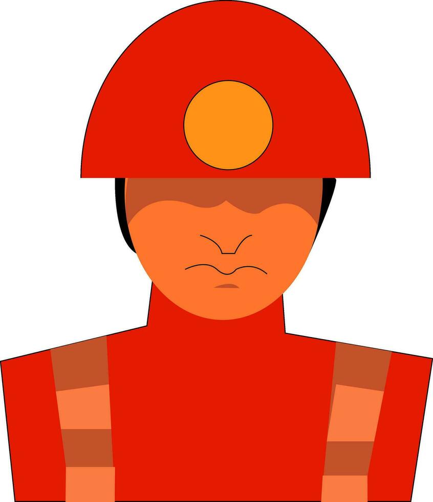 un' persona vestito nel rosso difficile cappello e professionale di minatore costume vettore colore disegno o illustrazione