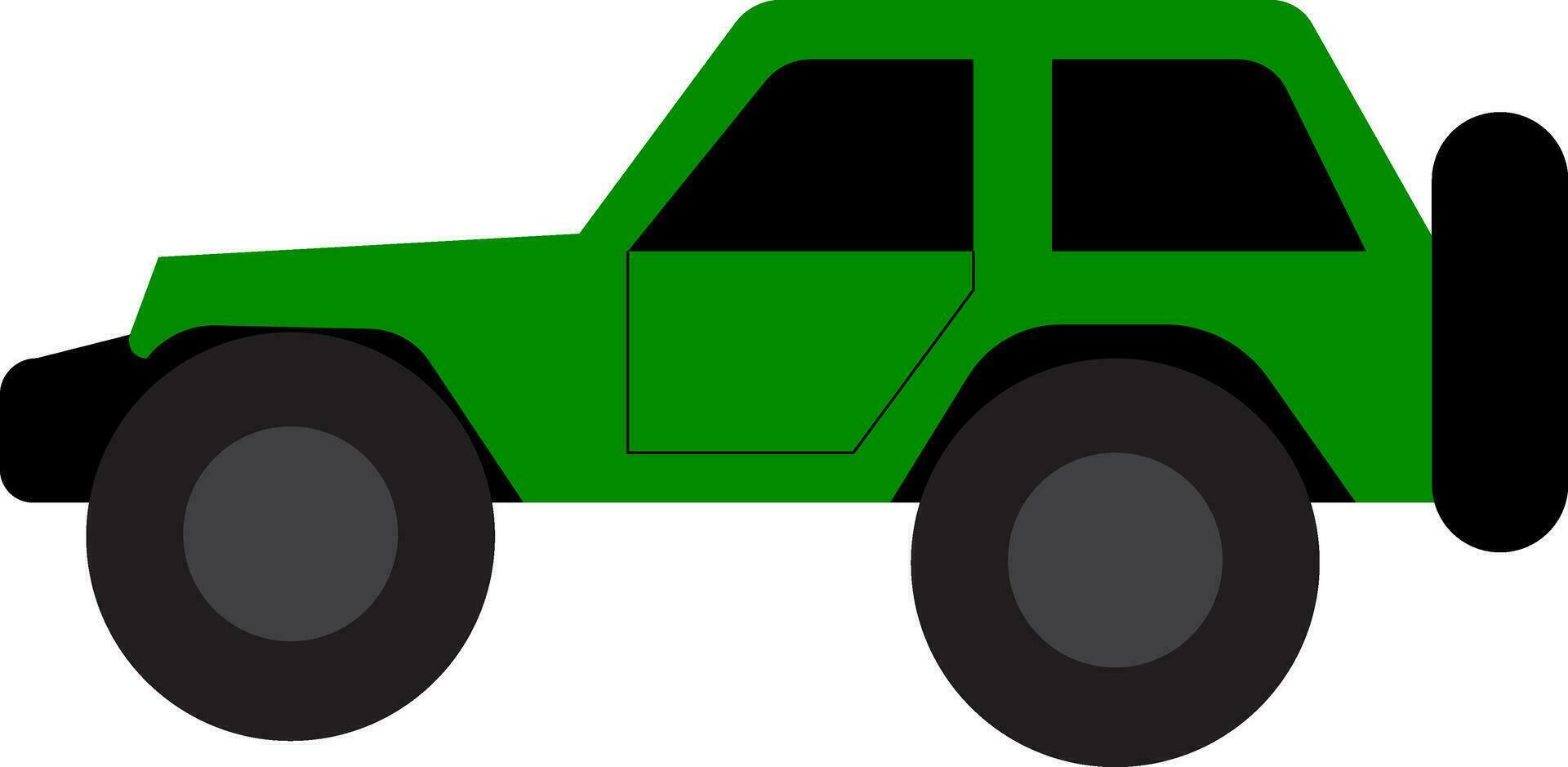 un' verde alte prestazioni auto per il fuori strada guida avventure vettore colore disegno o illustrazione